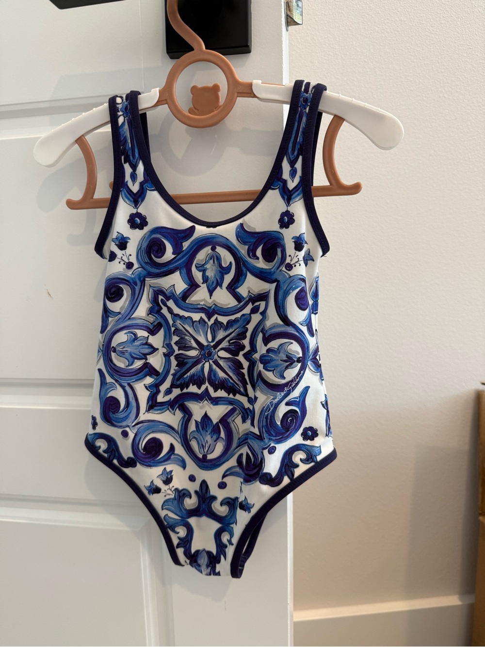 Dolce & Gabbana Blue and White Kids One-Piece Swimsuit